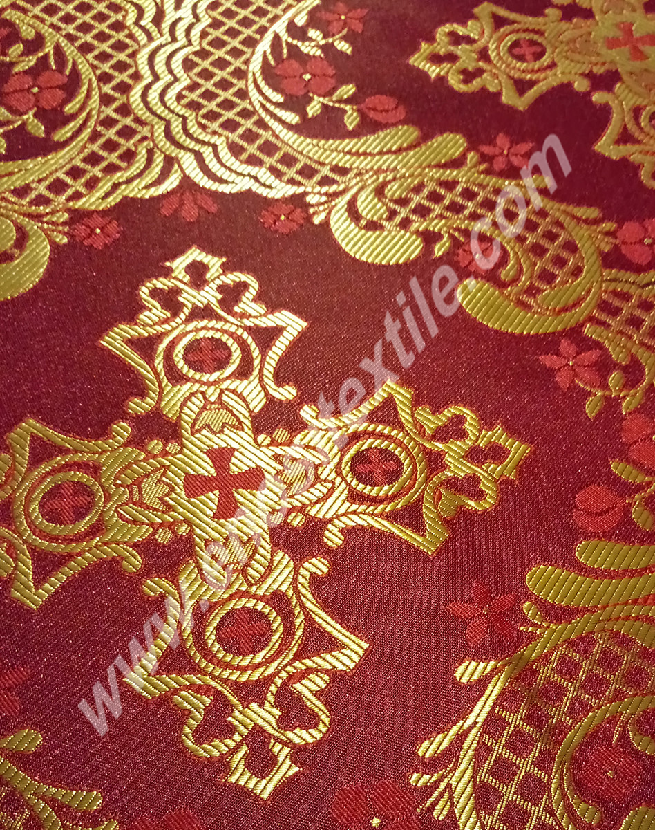 KL-016 Red-Gold Brocade Fabrics